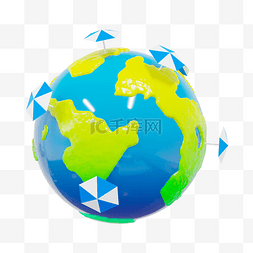 地球仪c4d图片_3DC4D立体世界地球
