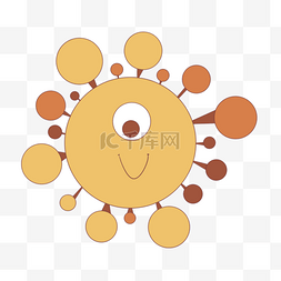 黄色卡通细菌图片_黄色橙色卡通可爱细菌微生物