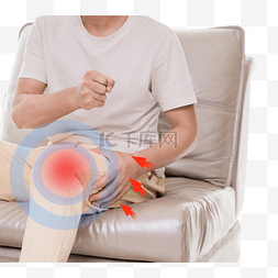 膝盖包扎图片_疼痛关节男性膝盖风湿
