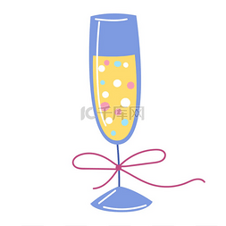 派对图片_生日快乐酒杯配香槟的插图派对邀