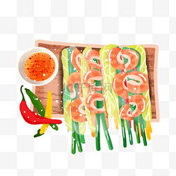 美味虾图片_美味海鲜传统小吃越南春卷