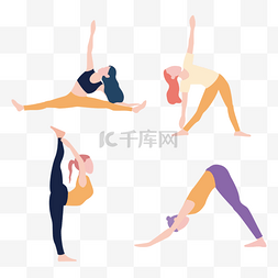 瑜伽运动人物练瑜伽动作姿势