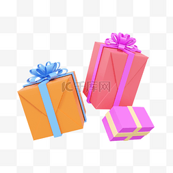 生日礼物盒图片_3DC4D立体礼物盒生日礼物