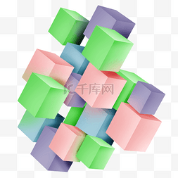 几何立体方块图片_彩色立体方块立方体几何