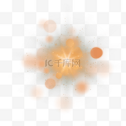 彩色抽象光效图片_橙色米字闪光圆球抽象光效