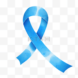 妇科泌尿图片_前列腺宣传月蓝丝带水彩