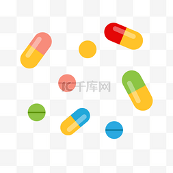 高温消毒卫生图片_各种颜色的药丸