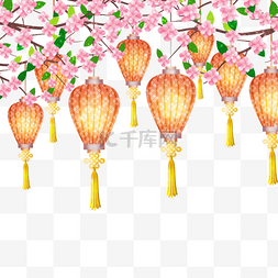 t?t trun 周四粉红色的樱花和灯笼
