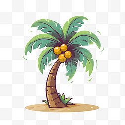 卡通风格扁平棕榈树