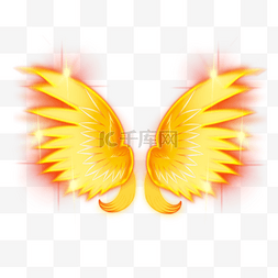 火焰翅膀图片_抽象火焰光效燃烧翅膀