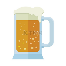 一杯饮料图标图片_一杯白色隔离啤酒马克杯或油壶一