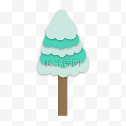 冰淇淋球矢量图图片_松树树绿色卡通绘画图案