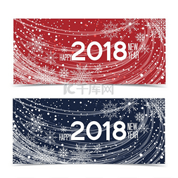 2018 年新的一年。矢量插图圣诞节