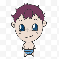 紫色头发可爱小婴儿卡通头像表情