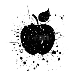 水果黑图标图片_垃圾黑苹果。