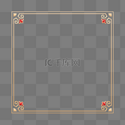 中国金色框图片_立体金边浮雕花纹中国风边框