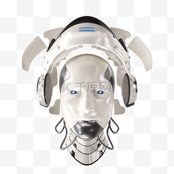 智能机器人ai图片_机器人头部3d金属质感分解