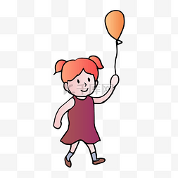 儿童节人物拿着气球的女孩