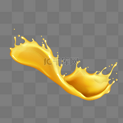 黄色流体图片_黄色液体飞溅的油液体金色流体
