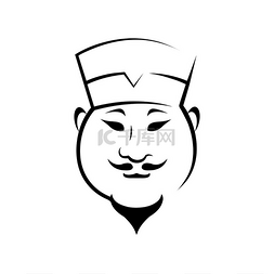 中国厨师图片_快乐的亚洲厨师轮廓矢量插图日本