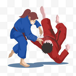 卡通日本竞技柔术比赛