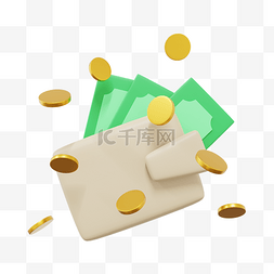 大量的钱币图片_3DC4D立体金融钱包金钱