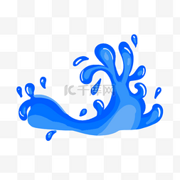 大海抽象图片_抽象水彩蓝色液体水溅