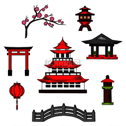 居居图标图片_日本旅游和文化传统日本宝塔的标