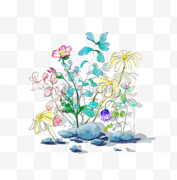 手绘花草花卉装饰图片_手绘水彩植物装饰