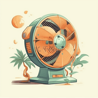 手绘电器风扇元素