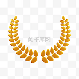 麦穗素材图片_3DC4D立体花环麦穗
