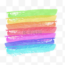 彩色水彩笔图片_水彩彩虹笔触笔刷