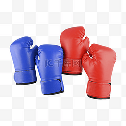 拳套蓝色训练格斗保护红色
