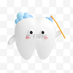白色3D立体卡通牙齿模型