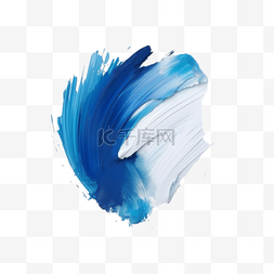 笔刷蓝色图片_油画简单透明背景笔触蓝色