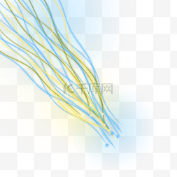 抽象渐变黄色蓝色曲线电缆光纤光