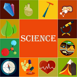 科学海报与化学、地质和医药器具