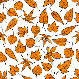 秋季壁纸图片_黄色的落叶留下无缝的图案背景秋