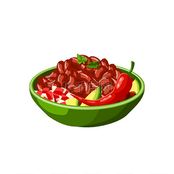 墨西哥辣椒豆菜肴的媒介隔离图标
