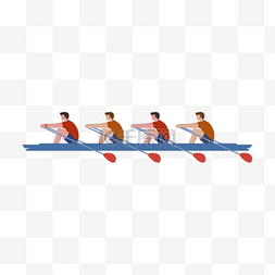 竞技比赛船图片_赛艇运动员比赛概念插画