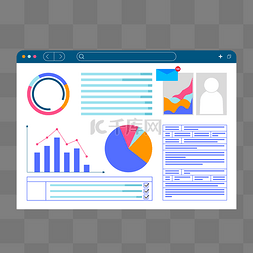 扁平数据科技图表网页