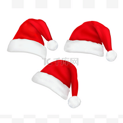 白色贝斯图片_与红色圣诞老人的帽子和圣诞冬青