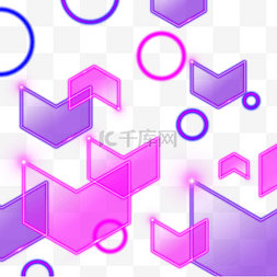 紫红色光图片_抽象紫红色光效几何边框
