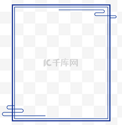 克莱因蓝极简祥云边框