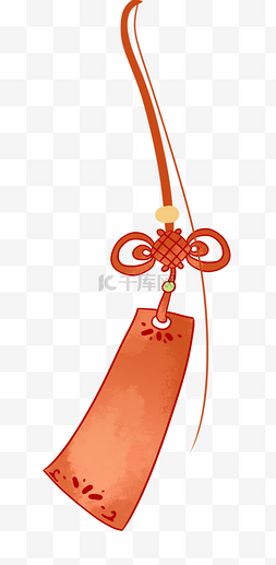 中国风古风红绳许愿牌吊饰