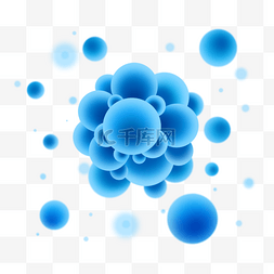 化学分子气泡图片_细胞球形动物细胞蓝色球体圆形