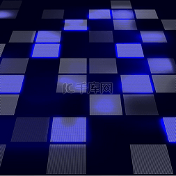 抽几何图片_在透视的抽象高科技蓝色背景。