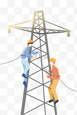 小鸟在电线杆上图片_高空作业维修电线工人