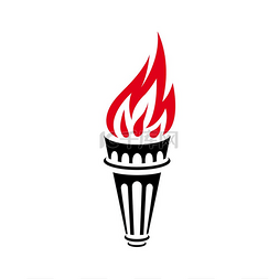 燃烧的火炬图片_燃烧的火炬图标孤立的运动吉祥物