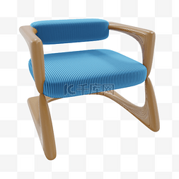 3D立体家具蓝色椅子